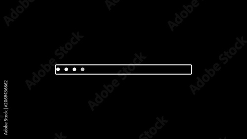 abstract glowing neon loading bar and dots animation on black background screen 4k animation.