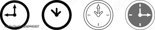 Fotografie Clock, and time, arrow icons set, rotating time symbols featuring clocks refresh arrows scheduling and time management concepts