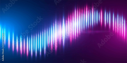 Abstract rhythmic sound wave visualization with glowing neon lines equalizer frequency abstract background visualization electronic spectrum technology oscillation wallpaper transmission