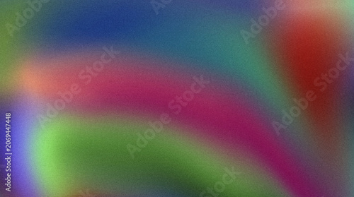 Dynamic abstract gradient background featuring flowing bands of green, blue, magenta, and red with soft blur and grain texture