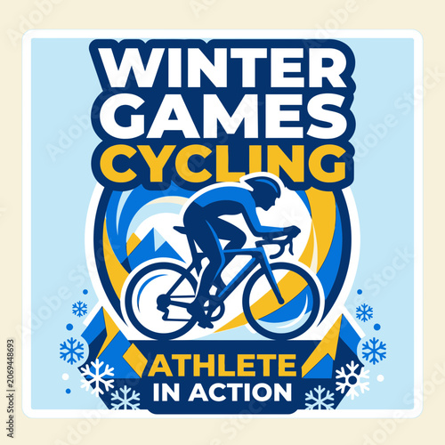 Winter Games Cycling Athlete In Action Graphic Design