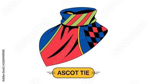 Canvastavla Very beautiful close-up realistic vector of an ASCOT TIE featuring luxurious fab