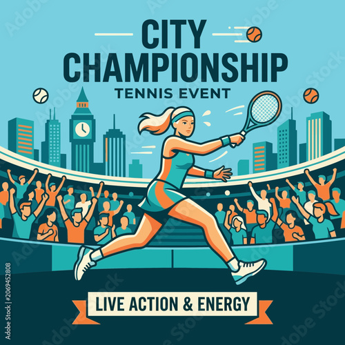 Active City Championship Tennis Event Live Action And Energy