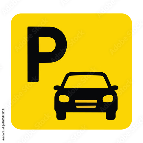 Universal Public Parking Sign Icon Design