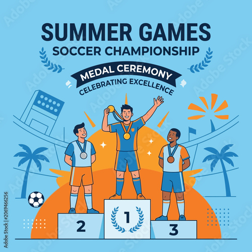 Summer Games Soccer Championship Medal Ceremony Celebrating Excellence