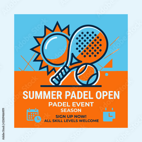Summer Padel Open Event Exciting Sports Competition Invitation