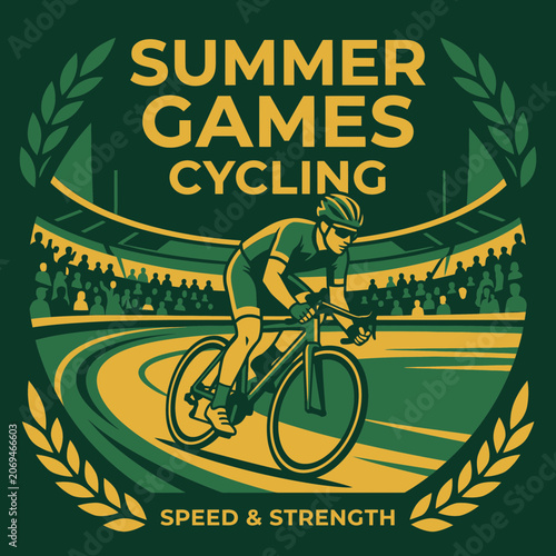 Summer Games Cycling Championship And Competition Of Speed And Strength