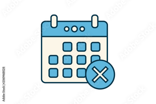 Calendar icon. related to time management. Flat line icon style. Simple vector design editable