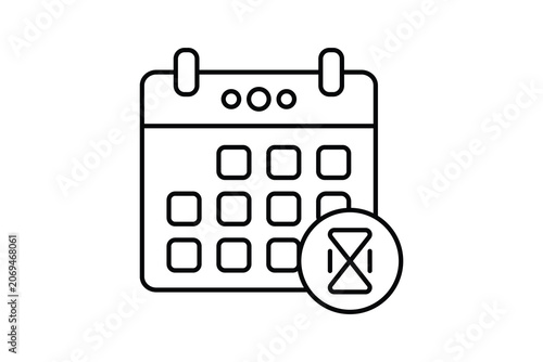 Calendar icon. related to time management. line icon style. Simple vector design editable