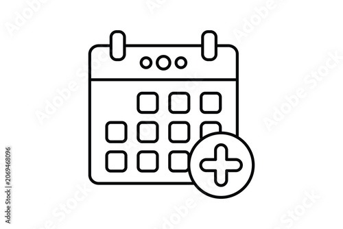 Calendar icon. related to time management. line icon style. Simple vector design editable