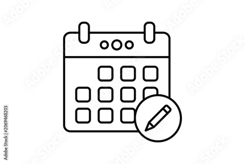 Calendar icon. related to time management. line icon style. Simple vector design editable