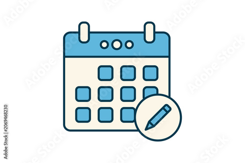 Calendar icon. related to time management. Flat line icon style. Simple vector design editable
