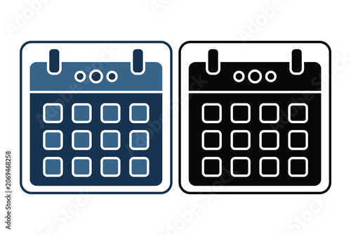 Calendar icon. related to time management. Solid icon style. Simple vector design editable for web, app, ui, print, etc