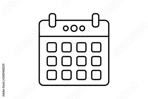 Calendar icon. related to time management. line icon style. Simple vector design editable for web, app, ui, print, etc