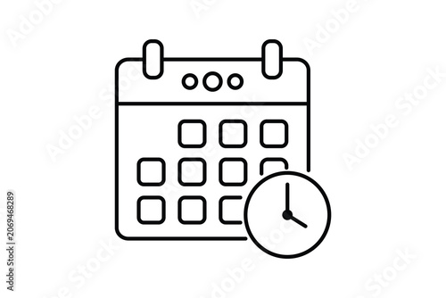 Calendar icon. related to time management. line icon style. Simple vector design editable