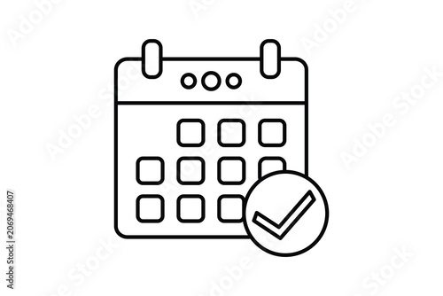 Calendar icon. related to time management. line icon style. Simple vector design editable