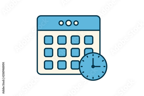 Calendar icon. related to time management. flat line icon style. Simple vector design editable