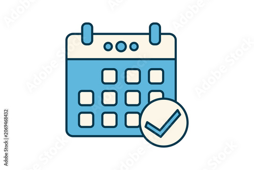 Calendar icon. related to time management. flat line icon style. Simple vector design editable