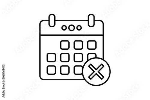 Calendar icon. related to time management. line icon style. Simple vector design editable