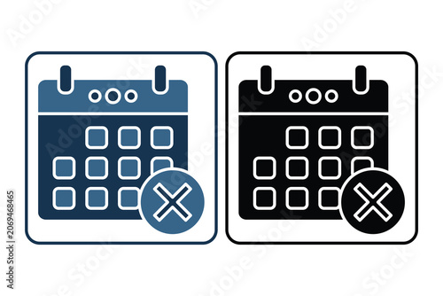 Calendar icon. related to time management. Solid icon style. Simple vector design editable