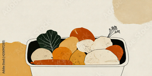 Discarded Spoiled Vegetables in Trash Bin Top Down View