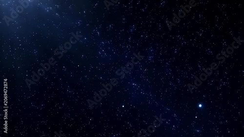 Deep blue starry sky or night space full of distant twinkling stars and cosmic dust. Concept of astronomy and galaxy exploration