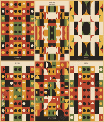 Fotografie Set of 6 modernist geometric posters