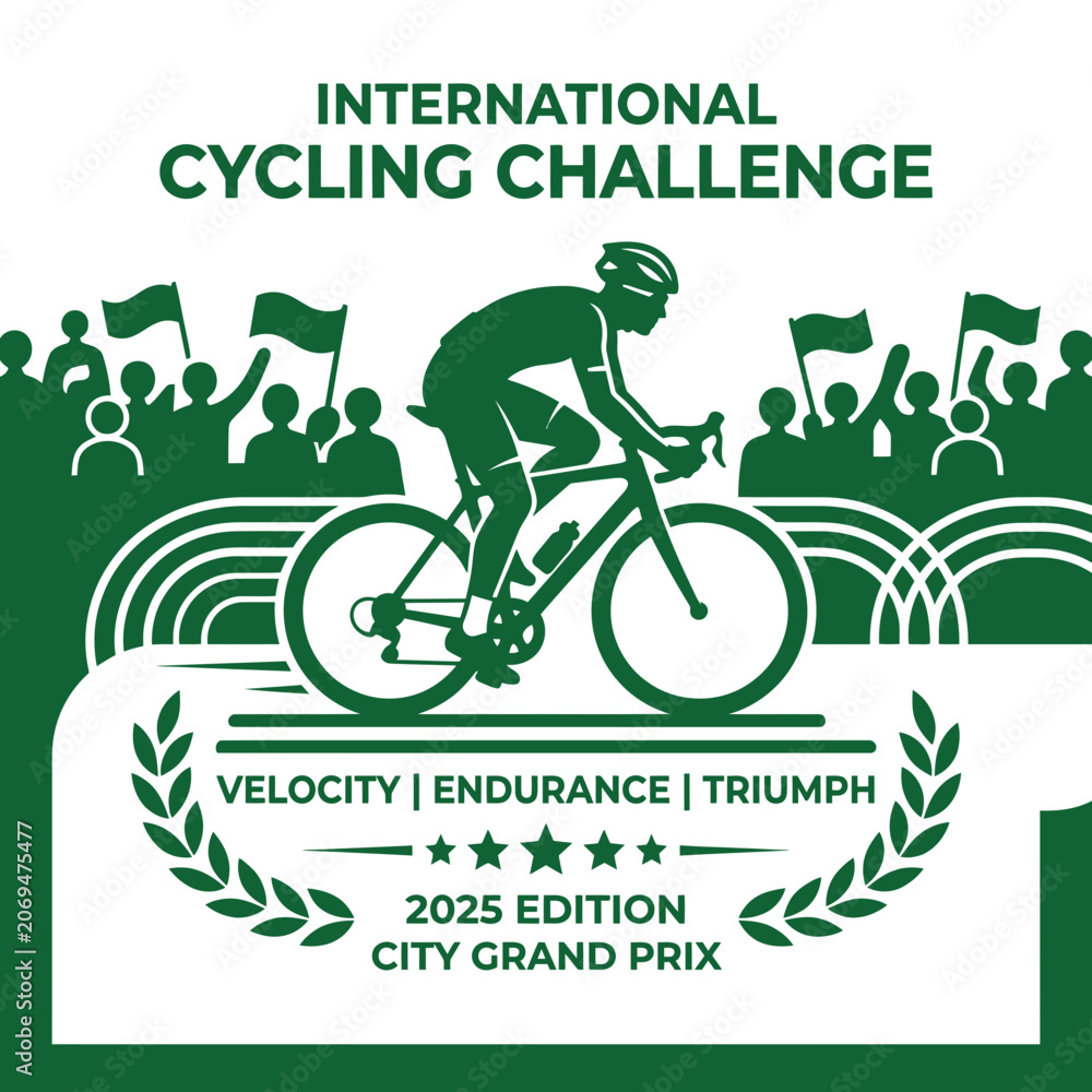 Fototapeta premium Sporting Event Graphic Design For Elite International Cycling Challenge Competition