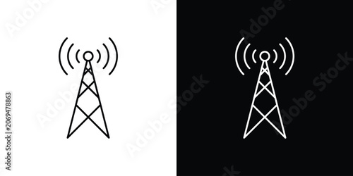 Antenna icon line vector collection