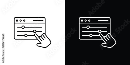 Control panel icon line vector collection