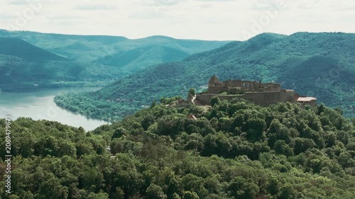 Visegrad Castle aerial view in summer