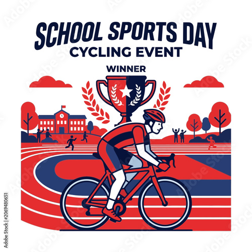 School Cycling Competition Winner Celebrates Athletic Victory And Achievement