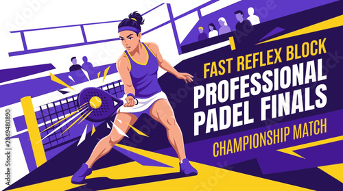 Professional Padel Tennis Tournament Finals Championship Match Action Shot