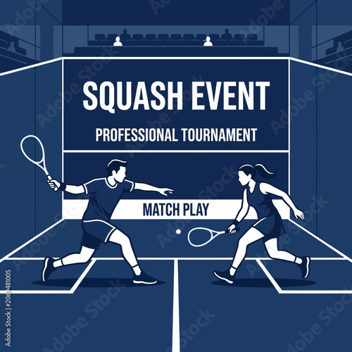 Professional Squash Match Play Championship Event Competition Dramatic Arena