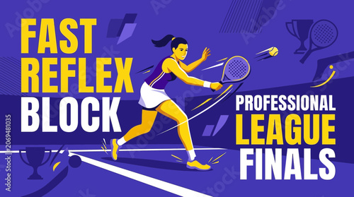 Professional Tennis League Finals Fast Reflex Action Dynamic Play