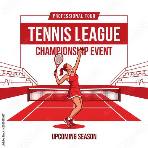 Professional Tennis League Championship Event Upcoming Season Illustrated Poster