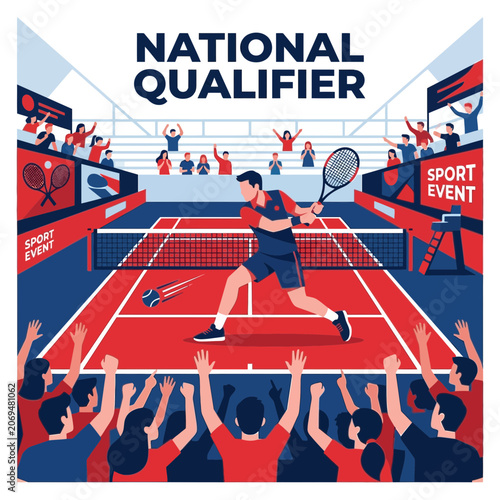 Professional Tennis Match Competition And Exciting Sports Event Entertainment