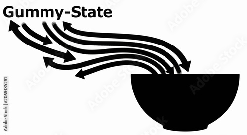 Abstract representation of transformation and flow, depicting a substance changing state.