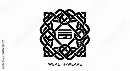Intricate knot design symbolizes financial security and credit card access