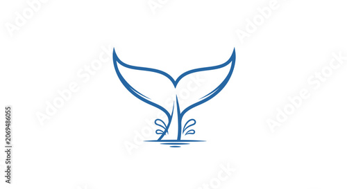 Tableau sur toile Blue Whale Tail Oceanic Marine Animal.