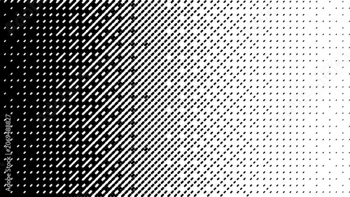 Geometric halftone grid of black ovals with density gradient. Ideal for modern design, tech themes, and abstract backgrounds.