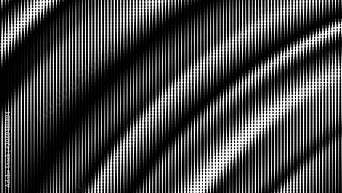 Wavy Lined Halftone background. Black and white abstract wave stripe pattern. Vector texture.