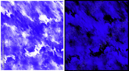 Foto Abstract blue tie dye texture background, indigo ink wash fabric pattern, set of