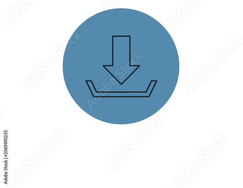 Download icon in a blue circle.