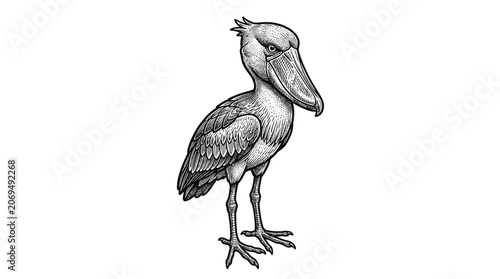 Canvastavla A large wading bird standing still.