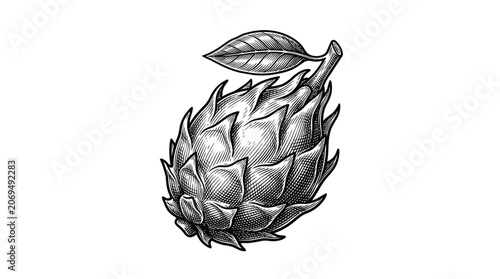 Bild auf Leinwand Artichoke vegetable with leafy stem.