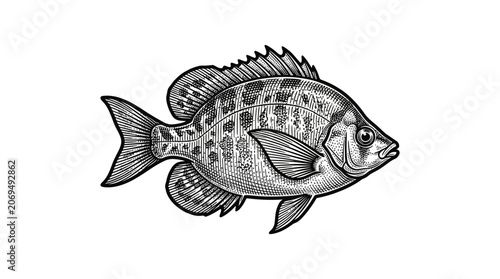 Canvastavla Detailed illustration of a fish.