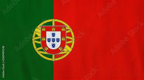 Portuguese flag waving proudly, symbolizing exploration, heritage, and unity through colors and coat of arms…