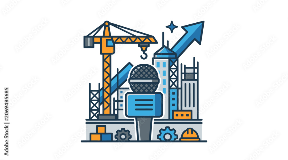 Obraz premium Construction Industry Business Growth Concept.