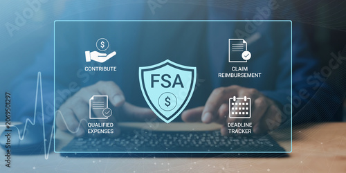 Quadro em tela Person managing flexible spending account contributions and reimbursement proces